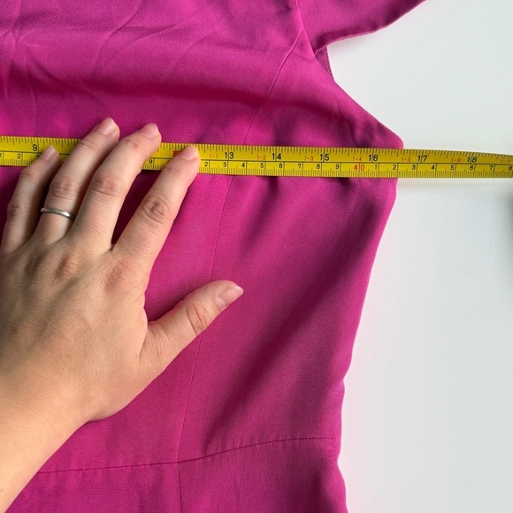 Tibi New York 100% Silk Pink Mini Dress Sz 4 Open Back Cocktail Party Barbie - Picture 3 of 11